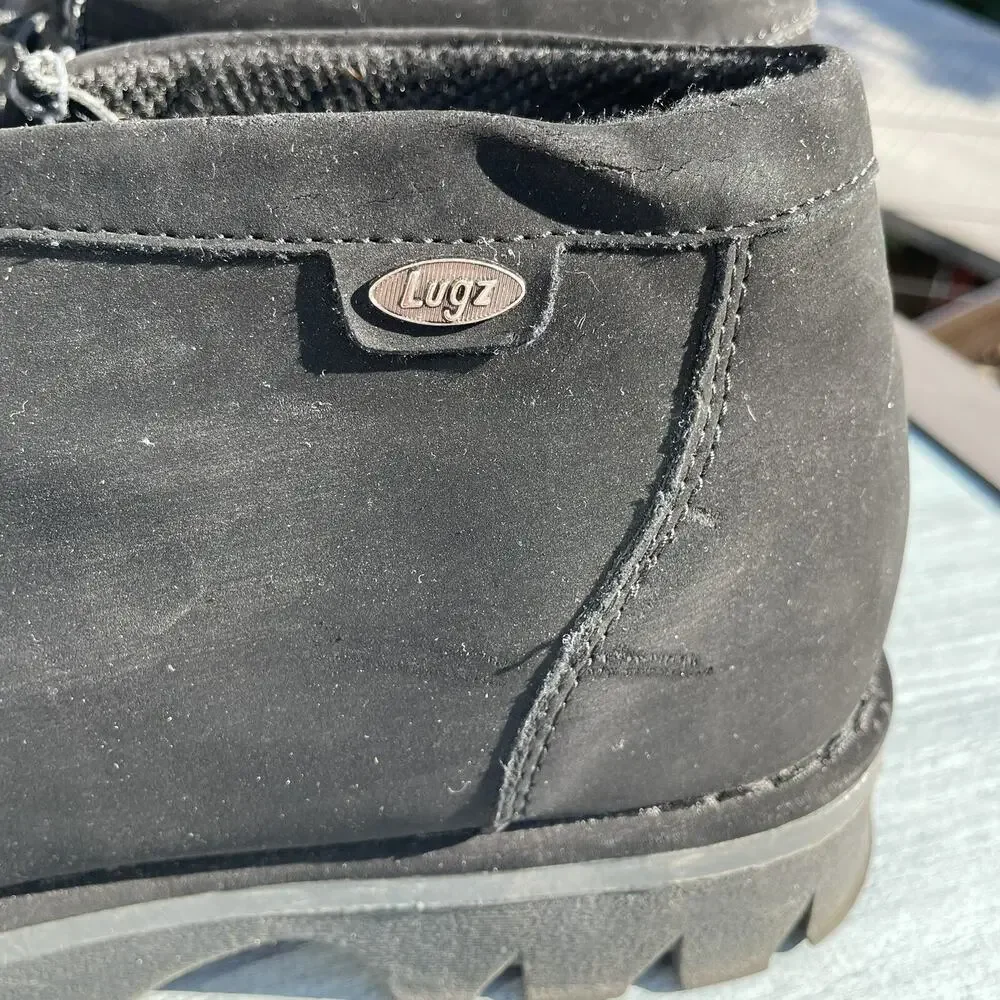 Lugz WALLY Chukka Boots Men’s 9.5 Black Nubuck Faux Suede Mid Ankle Lace Up
